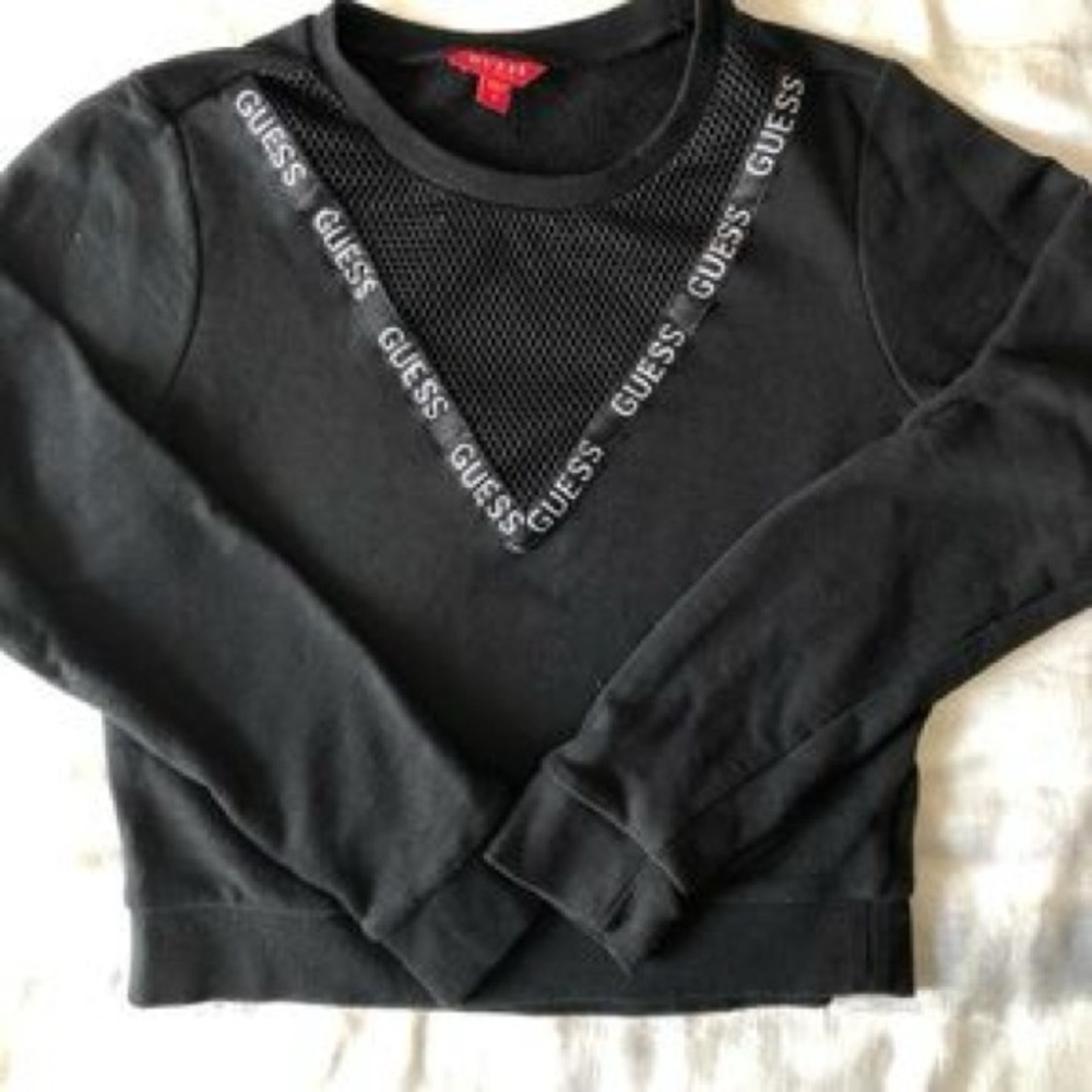 Guess Cropped Net Sweater